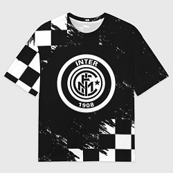 Мужская футболка оверсайз Inter клетка краски