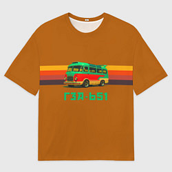 Футболка оверсайз мужская Ретро автобус ГЗА-651 поп-арт, цвет: 3D-принт