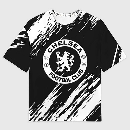 Мужская футболка оверсайз Chelsea краски текстура / 3D-принт – фото 1