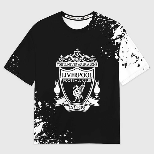 Мужская футболка оверсайз Liverpool белые краски текстура / 3D-принт – фото 1