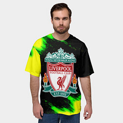 Футболка оверсайз мужская Ливерпуль кислотные краски, цвет: 3D-принт — фото 2
