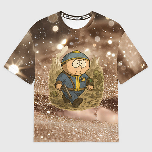 Мужская футболка оверсайз Эрик картман в фалауте / 3D-принт – фото 1