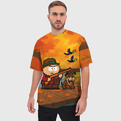 Футболка оверсайз мужская Эрик Картман в игре Duck Hunt стреляет в уток, цвет: 3D-принт — фото 2