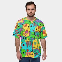 Футболка оверсайз мужская Яркие тропические рыбки паттер, цвет: 3D-принт — фото 2