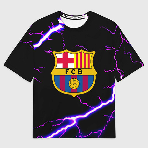 Мужская футболка оверсайз Barcelona neon storm / 3D-принт – фото 1