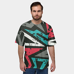 Футболка оверсайз мужская Геометрический узор, цвет: 3D-принт — фото 2