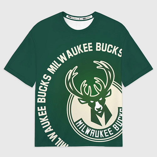 Мужская футболка оверсайз Milwaukee Bucks надпись / 3D-принт – фото 1