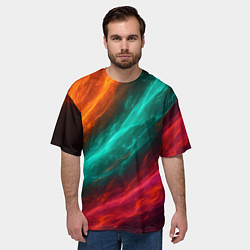 Футболка оверсайз мужская Разноцветное движение, цвет: 3D-принт — фото 2