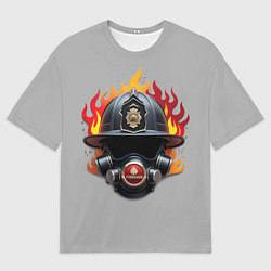Футболка оверсайз мужская Пожарник, цвет: 3D-принт