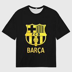 Футболка оверсайз мужская Барселона золотой логотип, цвет: 3D-принт