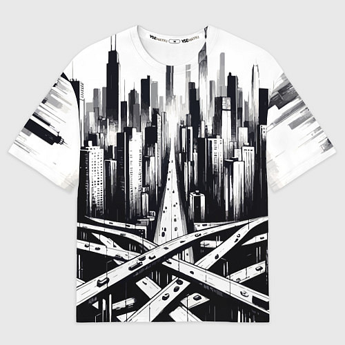 Мужская футболка оверсайз American metropolis / 3D-принт – фото 1