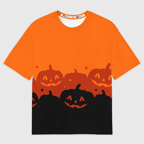 Мужская футболка оверсайз Хэллоуин счастливые тыквы / 3D-принт – фото 1