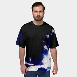 Футболка оверсайз мужская Синее пламя, цвет: 3D-принт — фото 2