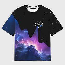 Мужская футболка оверсайз Потеки космической краски