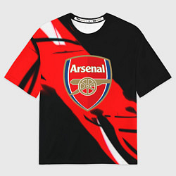 Мужская футболка оверсайз Арсенал геометрия полосы краски
