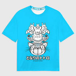 Футболка оверсайз мужская Тоторо аниме, цвет: 3D-принт