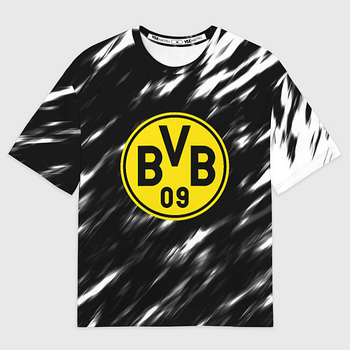 Мужская футболка оверсайз Borussia штрихи красок текстура / 3D-принт – фото 1