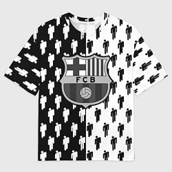 Футболка оверсайз мужская Barcelona спортивный паттерн, цвет: 3D-принт
