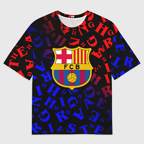 Мужская футболка оверсайз Barcelona градиент символы / 3D-принт – фото 1