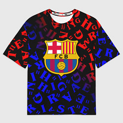 Футболка оверсайз мужская Barcelona градиент символы, цвет: 3D-принт