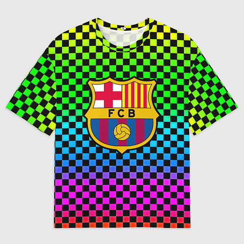 Мужская футболка оверсайз Barcelona gradient neon / 3D-принт – фото 1