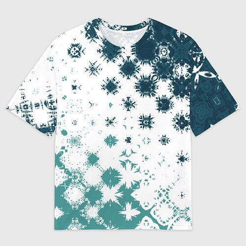Мужская футболка оверсайз Узорчатые пятна по диагонали / 3D-принт – фото 1