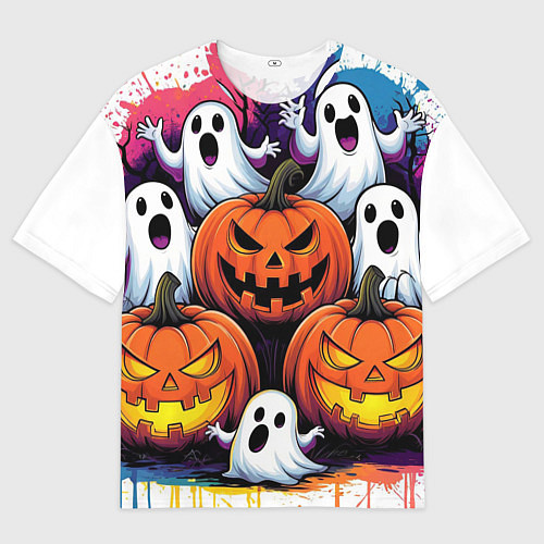 Мужская футболка оверсайз Happy Halloween 25 / 3D-принт – фото 1