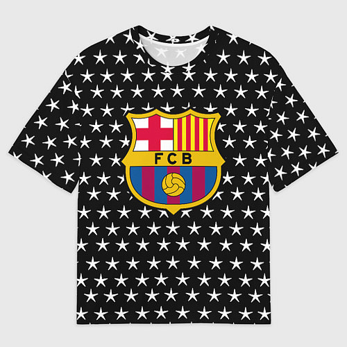 Мужская футболка оверсайз Barcelona звезды / 3D-принт – фото 1