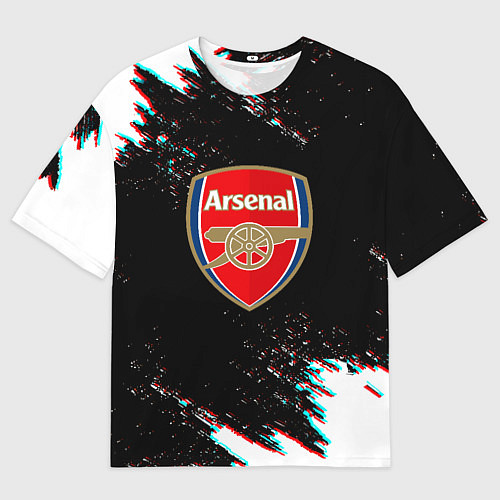 Мужская футболка оверсайз Арсенал краски глитч текстура / 3D-принт – фото 1
