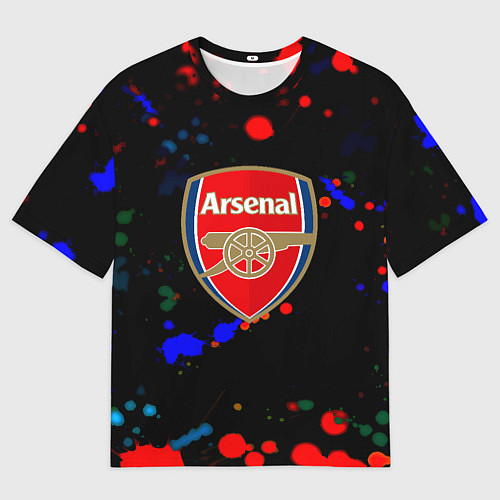 Мужская футболка оверсайз Arsenal неоновые брызги красок / 3D-принт – фото 1