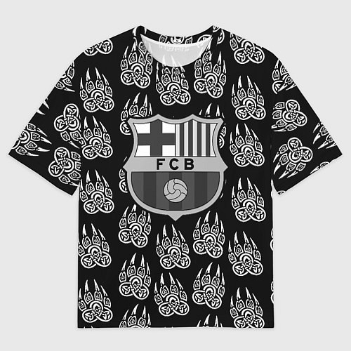 Мужская футболка оверсайз Barcelona лапы лес / 3D-принт – фото 1