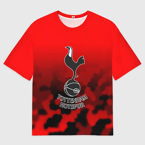 Мужская футболка оверсайз Тоттенхэм Хотспур камуфляж красный / 3D-принт – фото 1