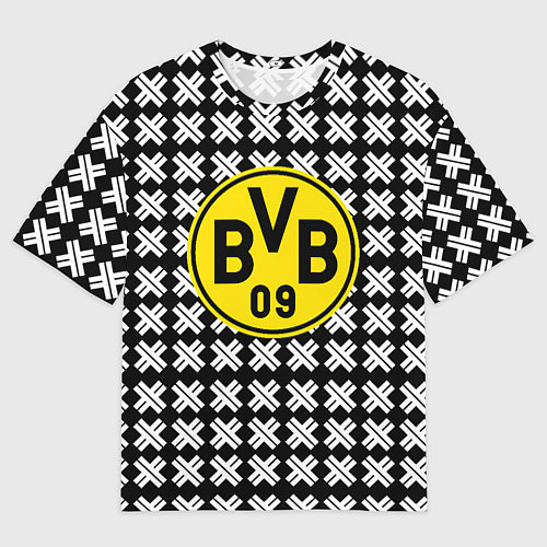 Мужская футболка оверсайз Borussia pattern geometry / 3D-принт – фото 1
