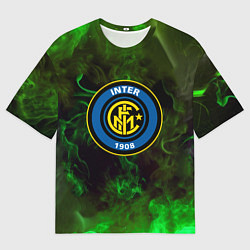 Мужская футболка оверсайз Интер кислотный огонь
