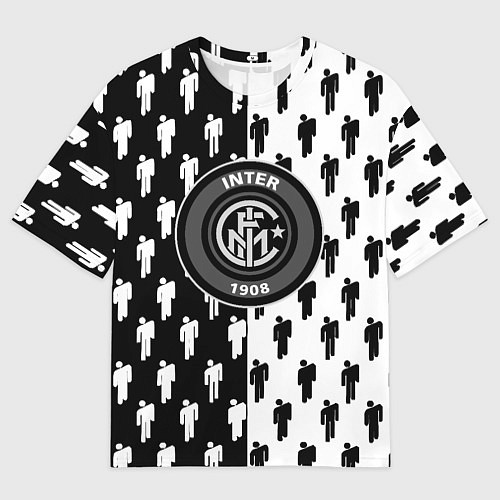 Мужская футболка оверсайз Inter паттерн люди спорт / 3D-принт – фото 1