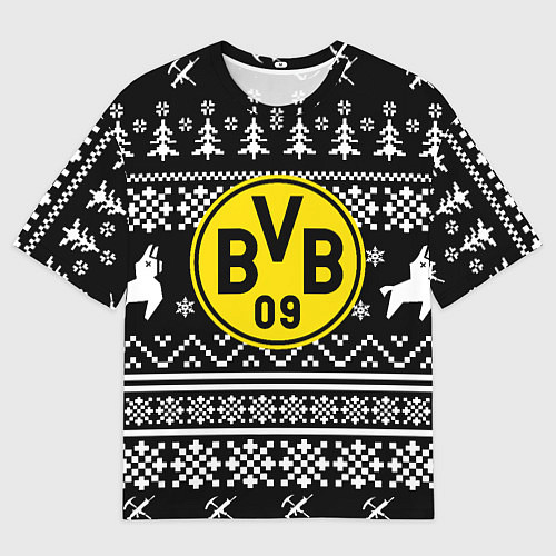 Мужская футболка оверсайз Borussia x fortnite pattern / 3D-принт – фото 1