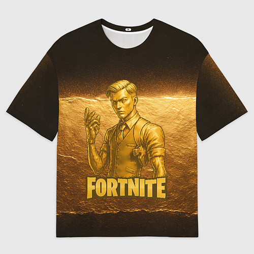 Мужская футболка оверсайз Fortnite золотой Мидас / 3D-принт – фото 1