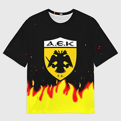 Мужская футболка оверсайз AEK огненные краски