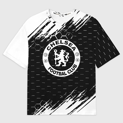 Мужская футболка оверсайз Chelsea штрихи красок текстура / 3D-принт – фото 1