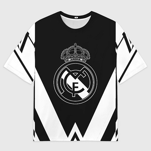 Мужская футболка оверсайз Real Madrid геометрия спорт / 3D-принт – фото 1