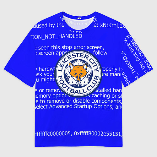 Мужская футболка оверсайз Лестер сити код / 3D-принт – фото 1