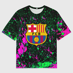 Футболка оверсайз мужская Барселона кислотные неоновые краски, цвет: 3D-принт
