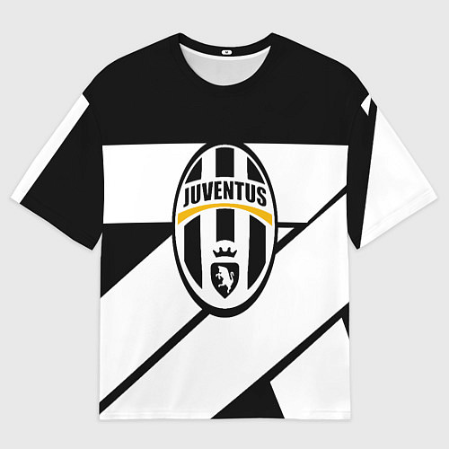 Мужская футболка оверсайз Ювентус полосы геометрия линии / 3D-принт – фото 1