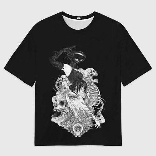 Мужская футболка оверсайз Резе демон бомба Человек бензопила / 3D-принт – фото 1