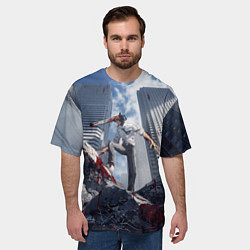 Футболка оверсайз мужская Denji in city Chainsaw man, цвет: 3D-принт — фото 2