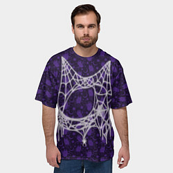 Футболка оверсайз мужская Хэллоуин - Паутина, цвет: 3D-принт — фото 2