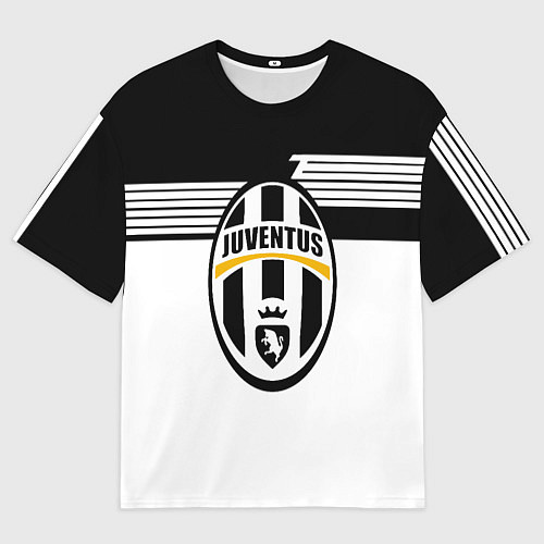 Мужская футболка оверсайз Juventus полосы линии / 3D-принт – фото 1