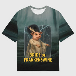 Мужская футболка оверсайз Франкенштейн свинья невеста