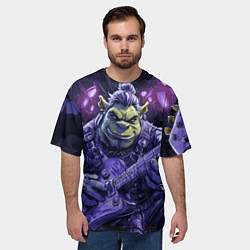 Футболка оверсайз мужская Гитарист Шрек, цвет: 3D-принт — фото 2