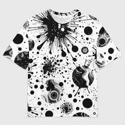 Футболка оверсайз мужская Паттерн из абстрактных клякс - нейроарт, цвет: 3D-принт